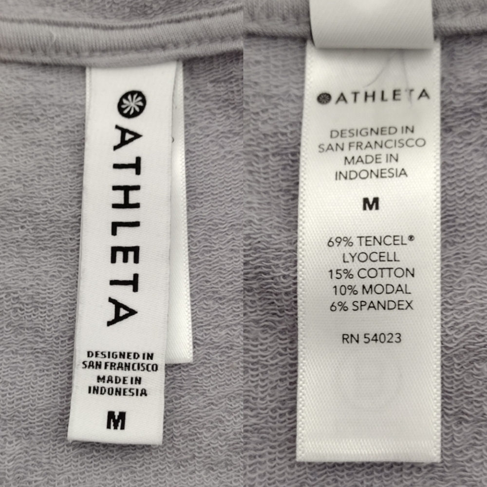 Athleta Cabana Light Purple Relaxed Fit Tunic Hoodie Sweatshirt Size M - Picture 14 of 16